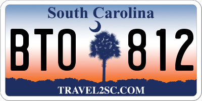SC license plate BTO812