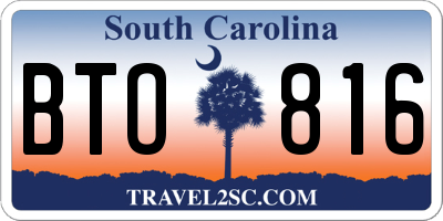 SC license plate BTO816