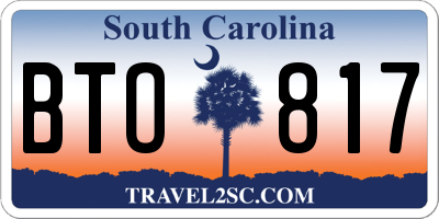 SC license plate BTO817