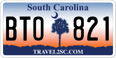 SC license plate BTO821