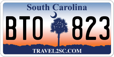 SC license plate BTO823