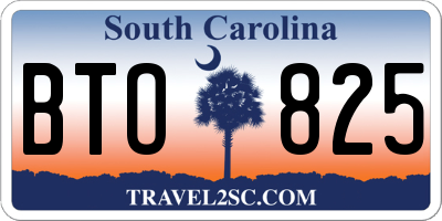 SC license plate BTO825