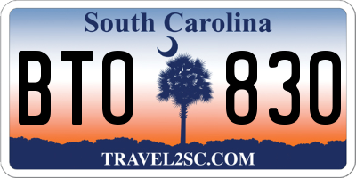 SC license plate BTO830