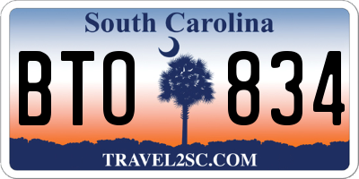 SC license plate BTO834