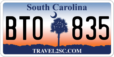 SC license plate BTO835