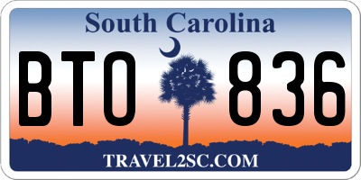 SC license plate BTO836