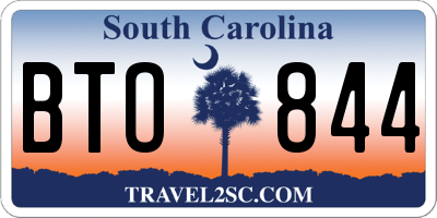 SC license plate BTO844
