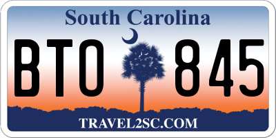 SC license plate BTO845