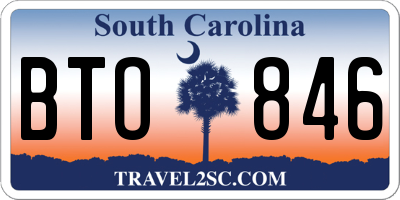 SC license plate BTO846