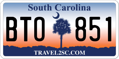 SC license plate BTO851