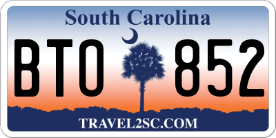 SC license plate BTO852