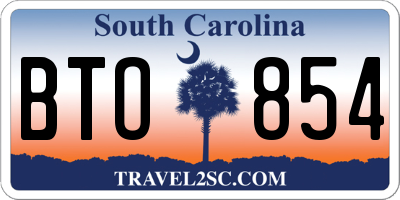 SC license plate BTO854