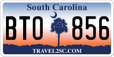 SC license plate BTO856