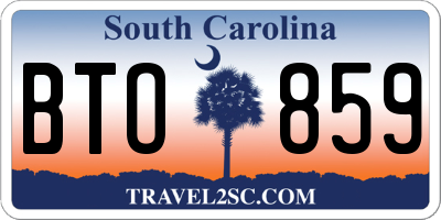 SC license plate BTO859
