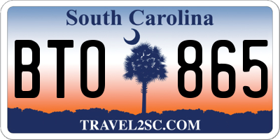 SC license plate BTO865