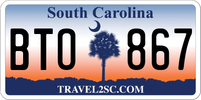 SC license plate BTO867