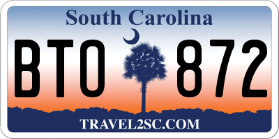 SC license plate BTO872