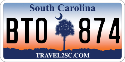 SC license plate BTO874