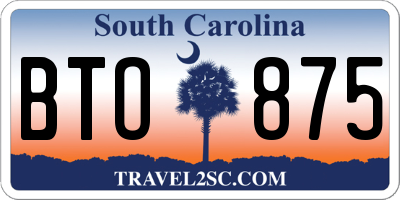 SC license plate BTO875