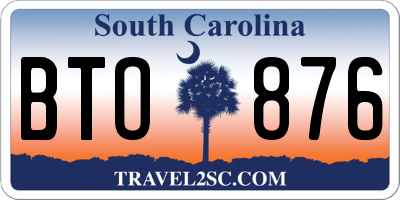 SC license plate BTO876