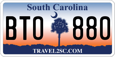 SC license plate BTO880