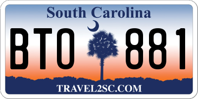 SC license plate BTO881