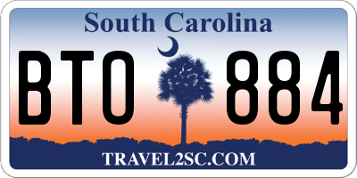 SC license plate BTO884