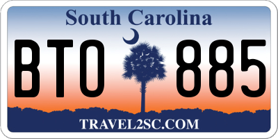 SC license plate BTO885