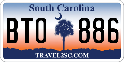 SC license plate BTO886