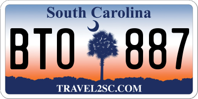 SC license plate BTO887