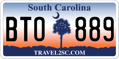 SC license plate BTO889
