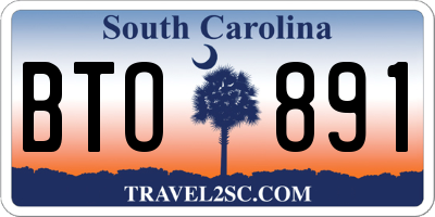 SC license plate BTO891