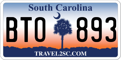 SC license plate BTO893