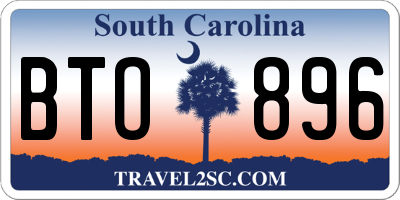 SC license plate BTO896