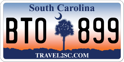 SC license plate BTO899