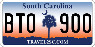 SC license plate BTO900