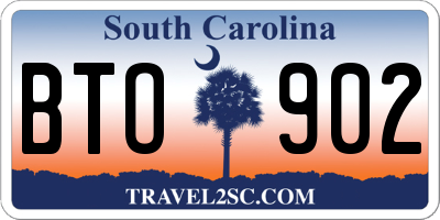 SC license plate BTO902
