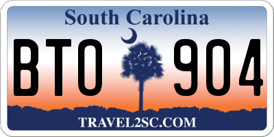 SC license plate BTO904