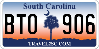 SC license plate BTO906
