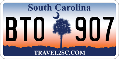 SC license plate BTO907