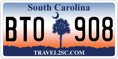 SC license plate BTO908