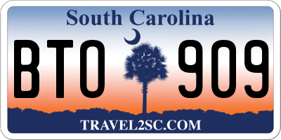 SC license plate BTO909