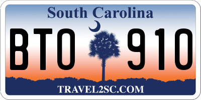 SC license plate BTO910