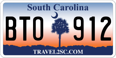 SC license plate BTO912