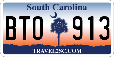 SC license plate BTO913