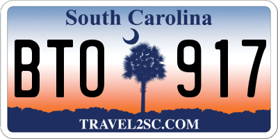 SC license plate BTO917