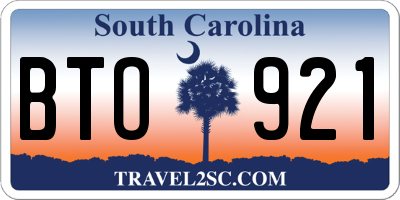SC license plate BTO921