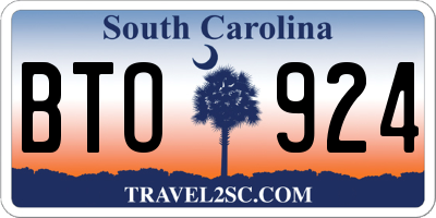 SC license plate BTO924