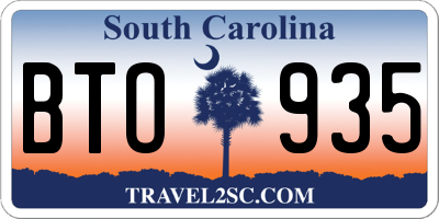 SC license plate BTO935