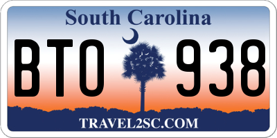 SC license plate BTO938